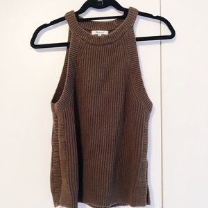 High neck knit tank top